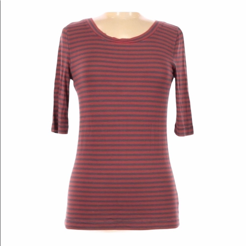 FREE PEOPLE SCOOP NECK STRIPED SHORT SLEEVE TEE